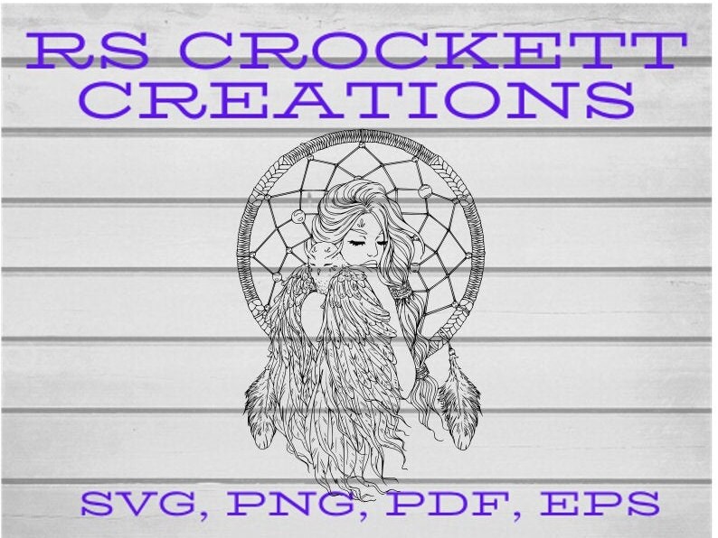 Download Woman Owl Dream Catcher Zentangle Svg Pdf Eps Dfx and ...