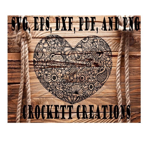 Download Free Heart Zentangle Cut File Svg Dfx Eps Png And Pdf Digital Etsy SVG Cut Files