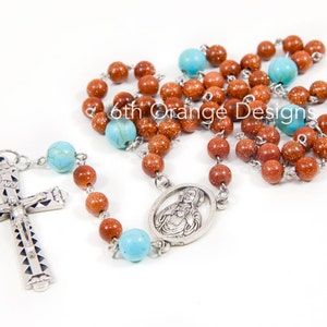 Handmade Unisex &quot;Copper Blues&quot; Rosary