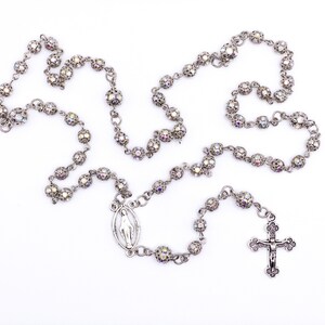 Silver AB Crystal Metal Rosary