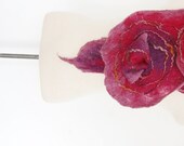 Nuno Felted Collar Burgundy and Plum Nuno Felt Wrap Felted Shawl Silk Chiffon Merino Wool Scarf Woman's Shawl Unique Handmade Felt Clothing