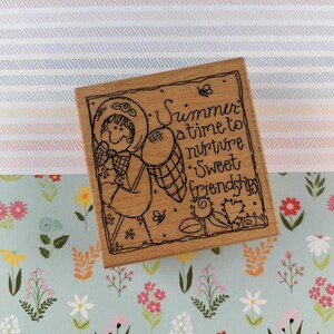 Vintage JRL Designs #Q272 Summertime Stempel Block, Clean