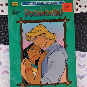 Vintage 1995 Golden Books Disney&#39;s Pocahontas GIant Coloring Activity Book, Clean & Unused