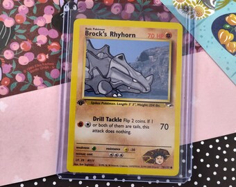1995 rhyhorn pokemon card value - 90/130 - Common If heads Rhyhorn Jungle 61/64 - 1995,