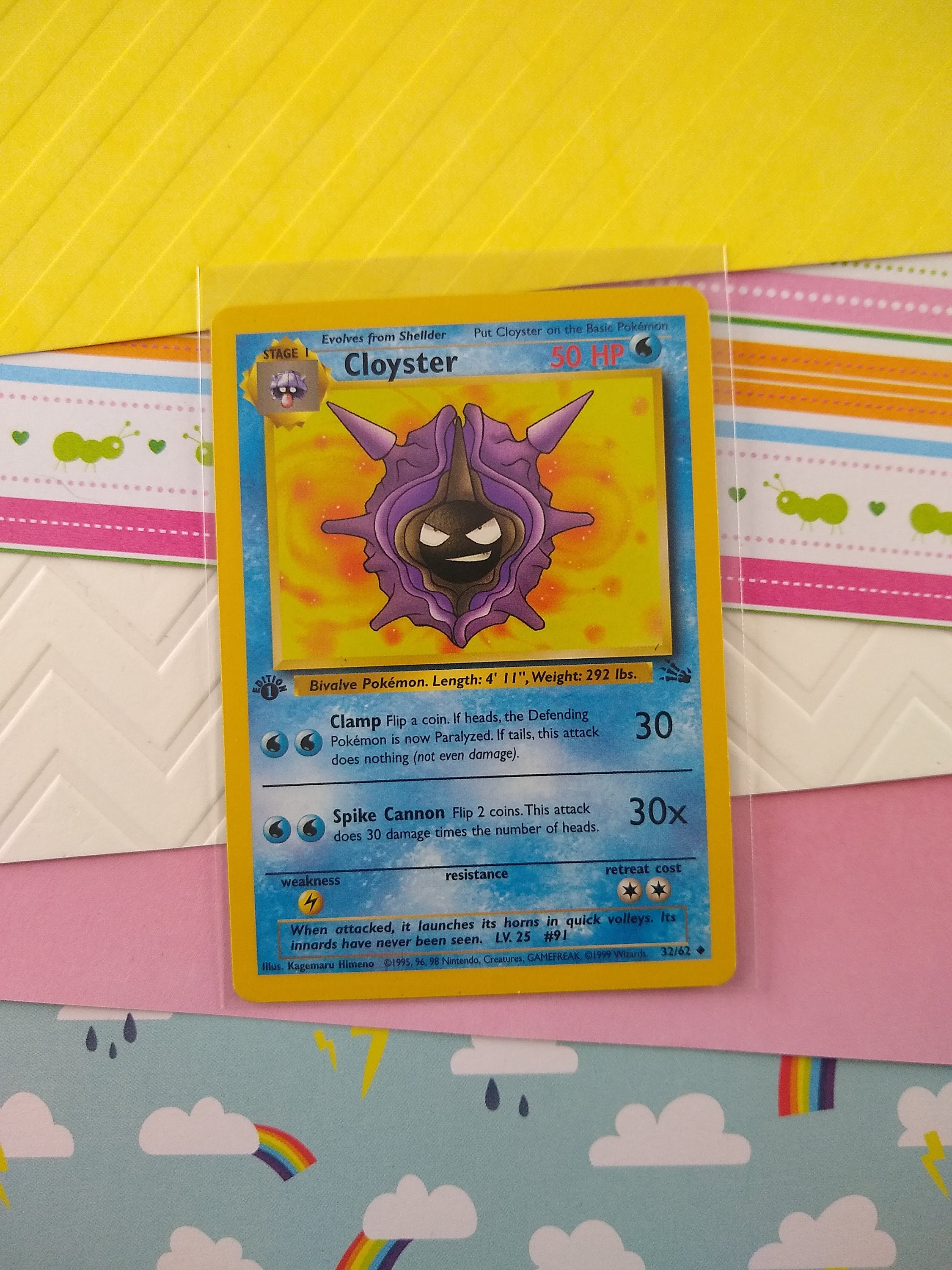 Vintage Uncommon - 1st Edition Cloyster Fossil Non-holo Pokemon Card 32/62  - VG - Etsy