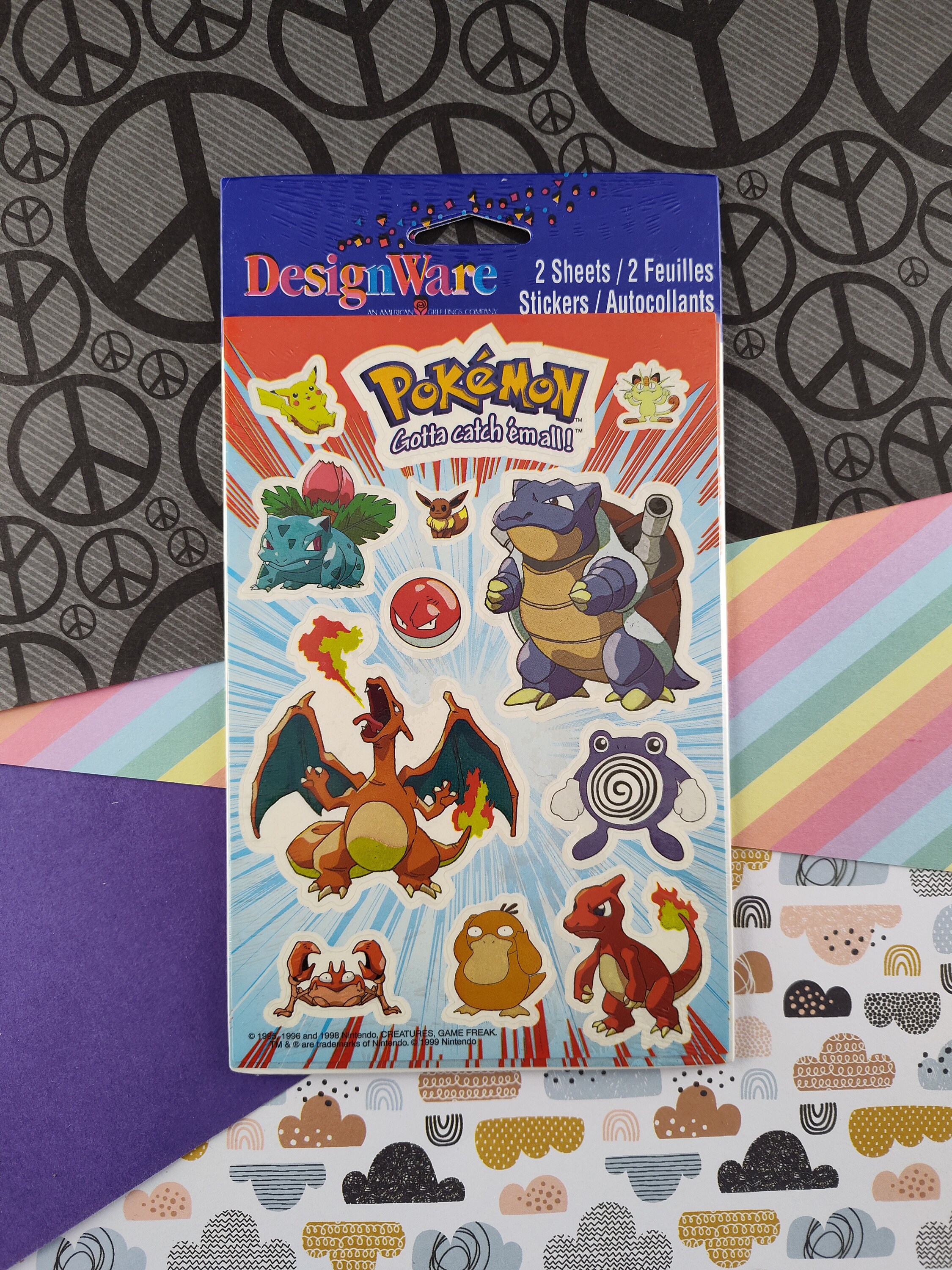 Pokémon 1995, 1996, 1998 sticker pack.