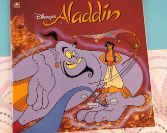 デンマーク語版 ディズニー アラジン 1993年 1993年製 ディズニー アラジン ゴールデンブックス ソフトカバー、新品