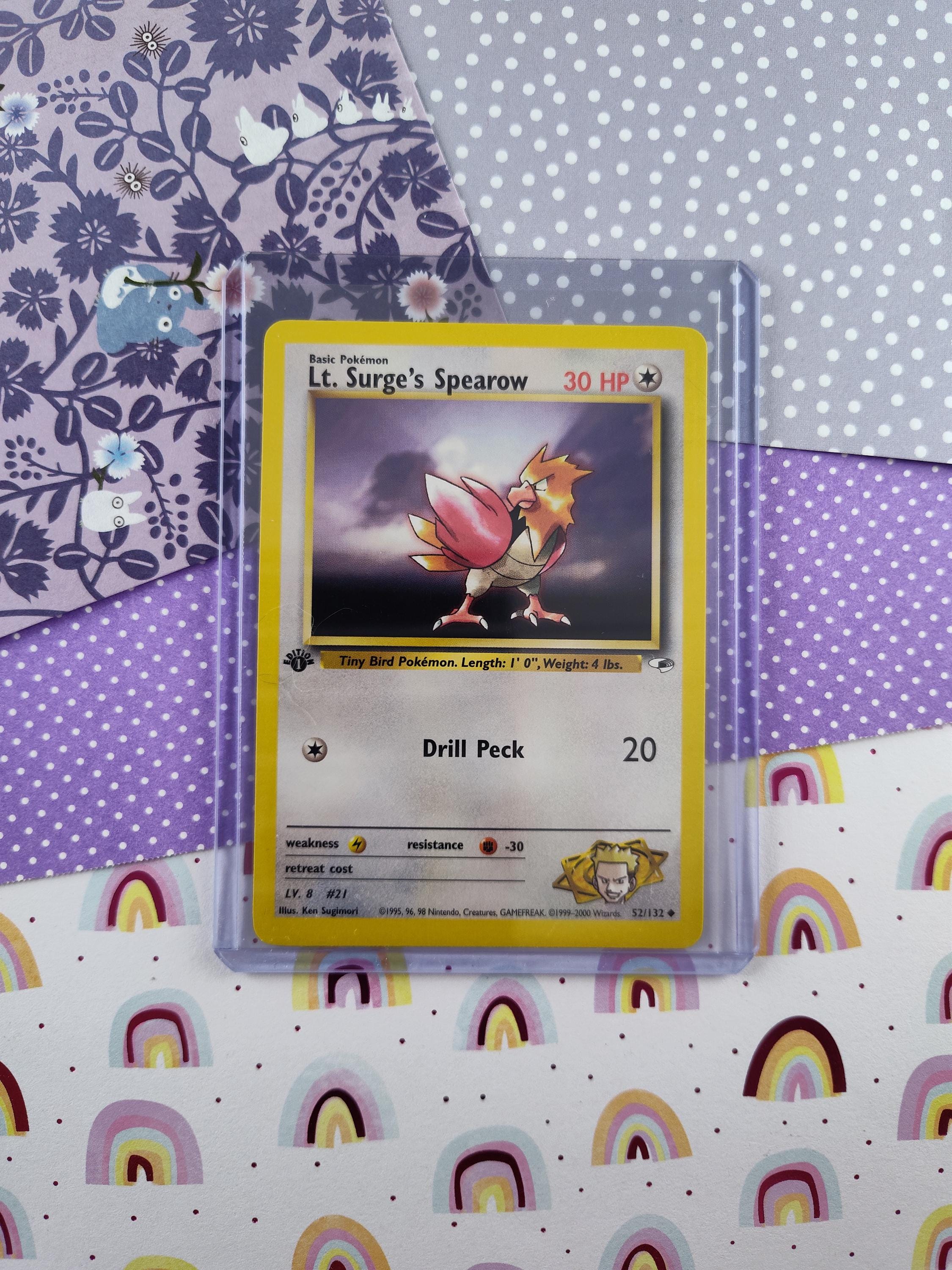 Vintage Uncommon - 1st Edition Lt. Surge's Spearow Gym Heroes Non-holo Pokemon  Card 52/132 - NM - Etsy Canada