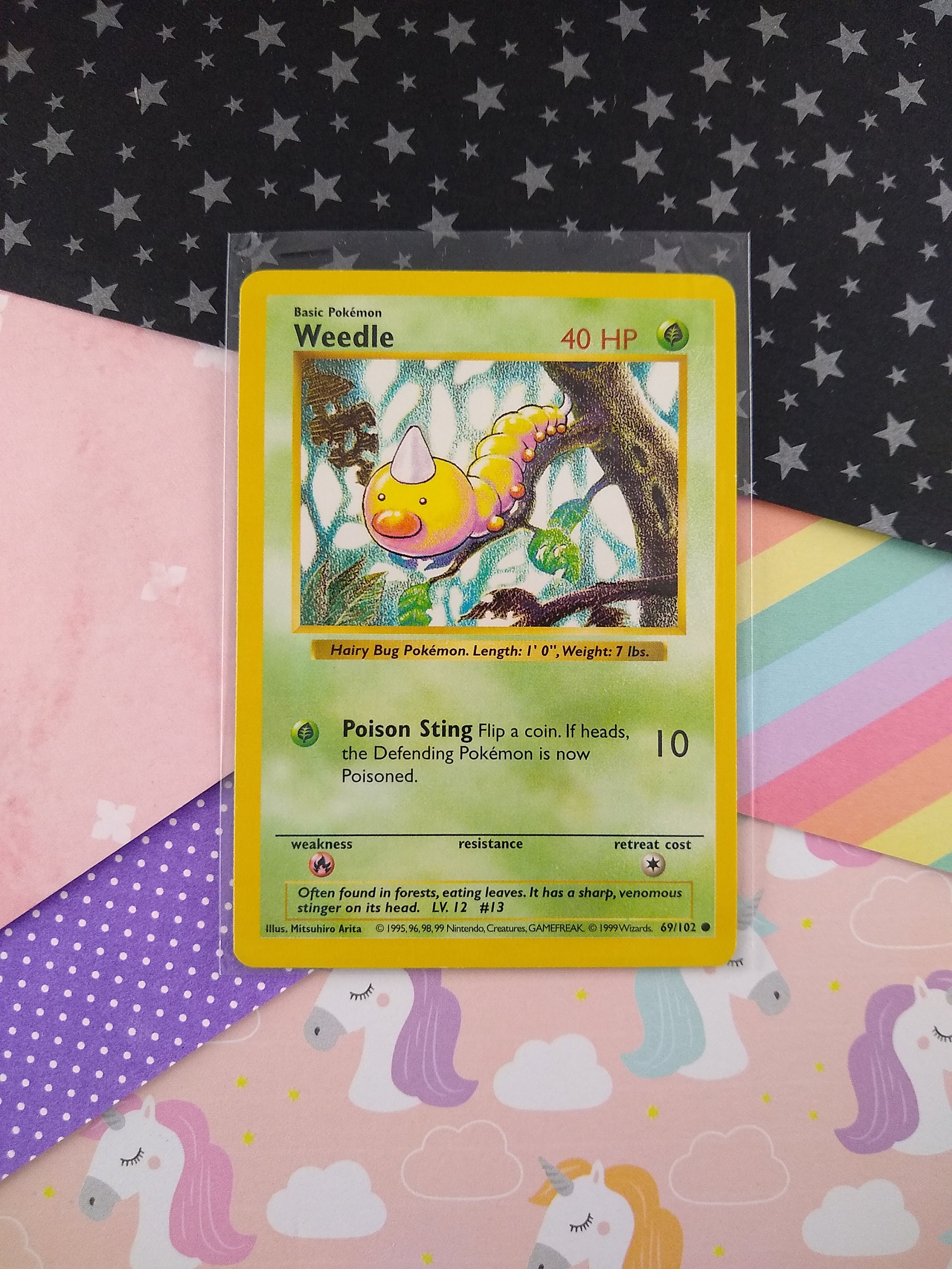 Pokemon Base Set Common Weedle #69 [Shadowless]