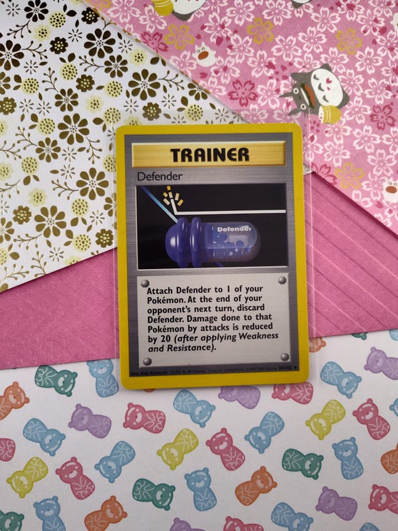defender pokemon card Vintage Uncommon - Defender Base Set Non-holo Pokemon Card 80/102 - LP (C)