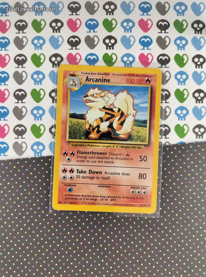 Vintage Uncommon - Arcanine Base Set Non-holo Pokemon Card 23/102 - MP -  Etsy