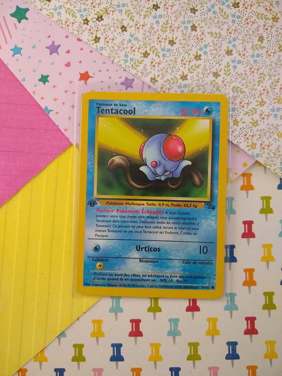 Vintage Common - 1st Edition Tentacool Fossil Non-holo Pokemon Card 56/62 - LP - Etsy Vintage Common - 1st Edition Tentacool Fossil Non-holo Pokemon Card 56/62 - LP - Etsy