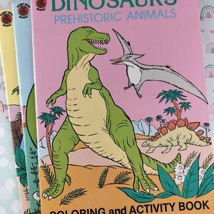Vintage 1992 Honey Bear Books Dinosaur Children&#39;s Activity Books Set/3