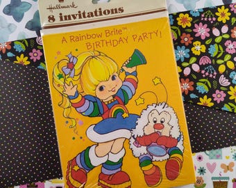 Vintage 1986 Hallmark Rainbow Brite Party Invitations Pack/8, New & SEALED, Unopened NOS