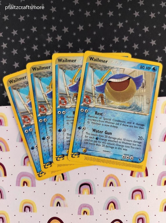 black and blue bordered pokemon cards Vintage Uncommon - Set/4 Wailmer Ex Ruby & Sapphire Non-holo 48/109 - LP Attack 1 Real or fake? Noticed that