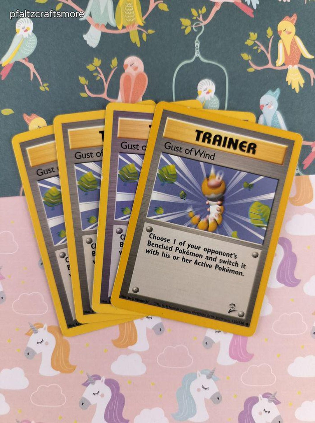 trainer gust of wind pokemon card value Vintage Common - Set/4 Gust of Wind Base Set 2 Non-holo Pokemon Trainer  Cards 120/130 - LP