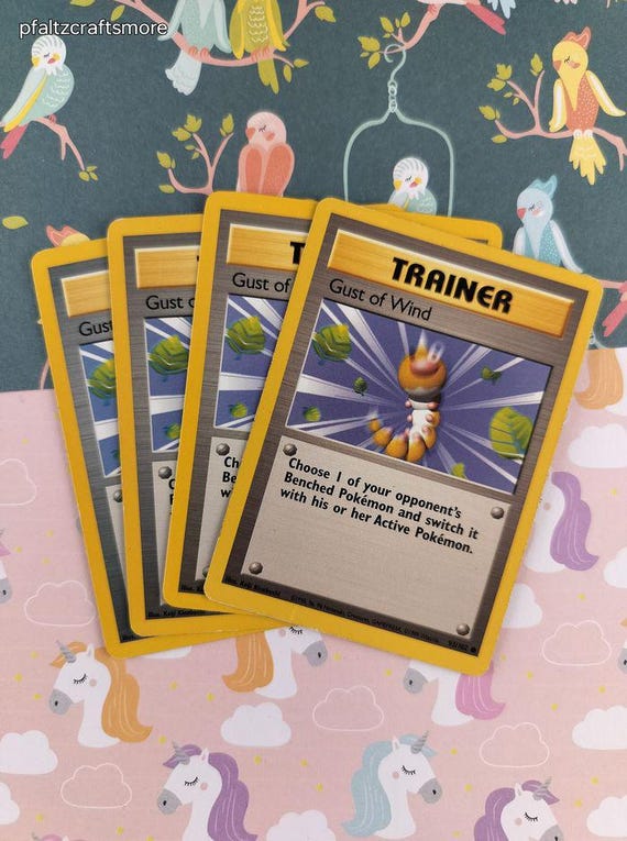 Vintage Common - Set/4 Gust of Wind Base Set Non-holo Pokemon Cards 93/102 - LP - Etsy Vintage Common - Set/4 Gust of Wind Base Set Non-holo Pokemon Cards 93/102 - LP - Etsy