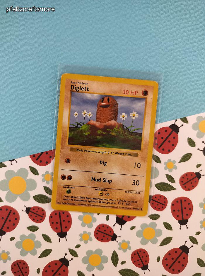 Vintage Common - Shadowless Diglett Base Set Pokemon Card 47/102 - LP (B) -  Etsy