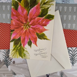LIQUIDACIÓN Tarjeta de felicitación navideña vintage "Feliz Navidad, abuela y abuelo" Limpia y sin usar