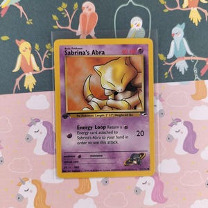 Vintage Common - 1st Edition Sabrina's Abra Gym Heroes Non-Holo Pokemon Karte 91/132 - LP (B)
