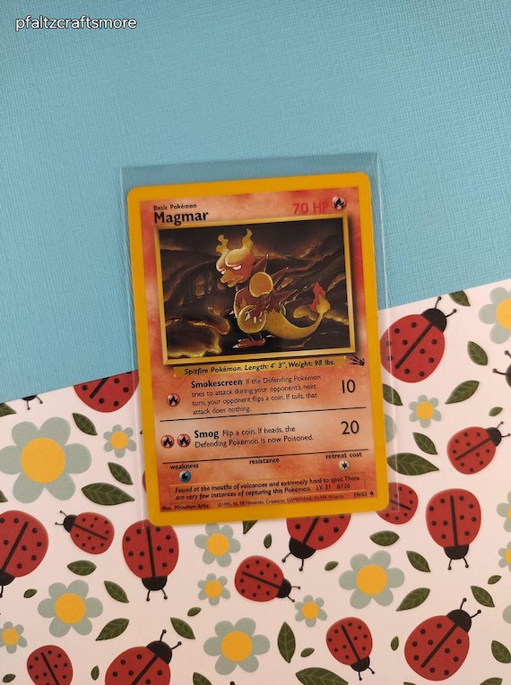 magmar pokemon card value 39/62 - Fossil - proof acrylic case and featuring a striking image of the captivating character Sold at Auction: Pokmon Fossil