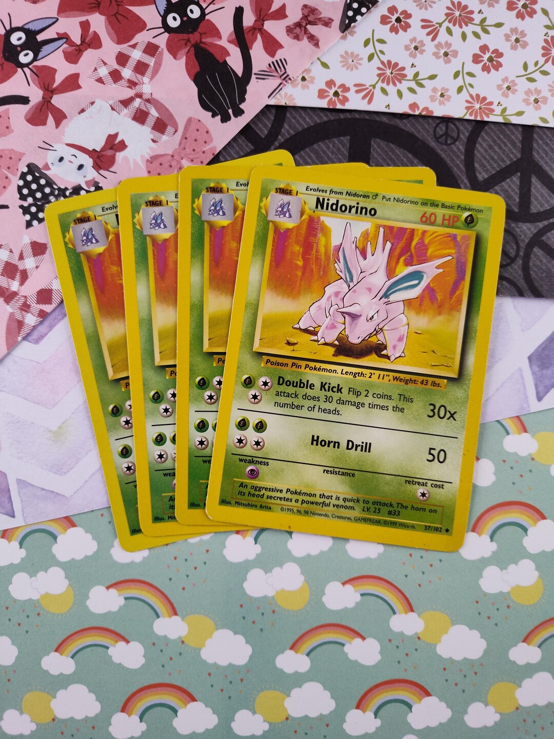 1995 nidorino pokemon card value - 033/165 - Pokemon 151 - Reverse Foil [2G] Thrash (30+) Flip a coin Nidoran + Nidorina Base Set