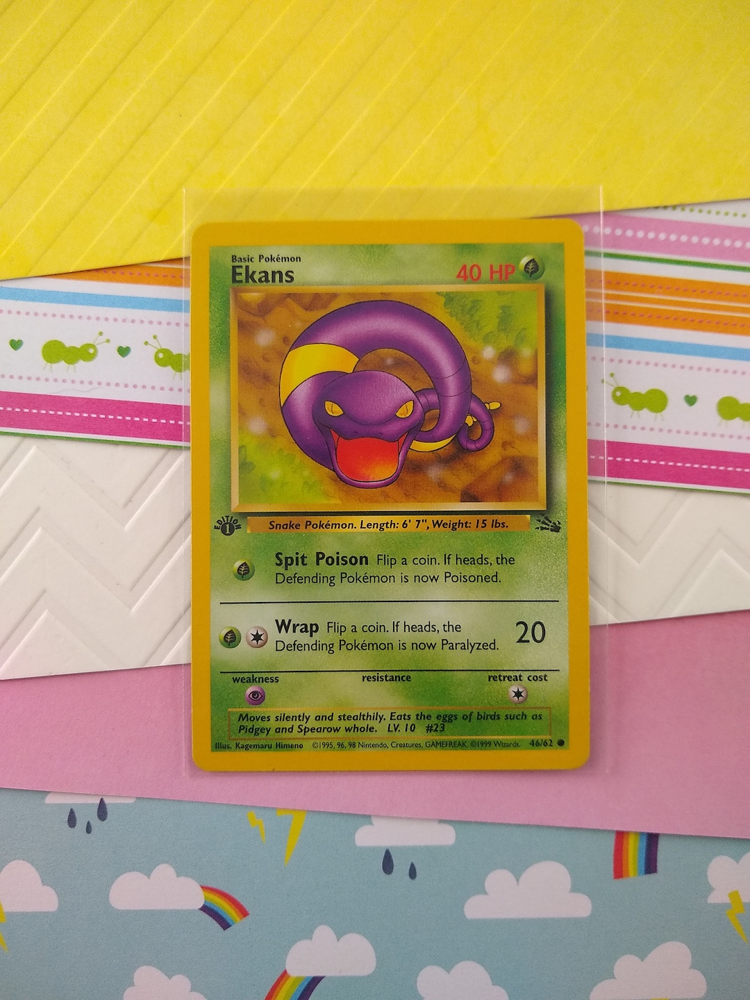 Vintage Common - 1st Edition Ekans Fossil Non-holo Pokemon Card 46/62 - VG - Etsy Vintage Common - 1st Edition Ekans Fossil Non-holo Pokemon Card 46/62 - VG - Etsy