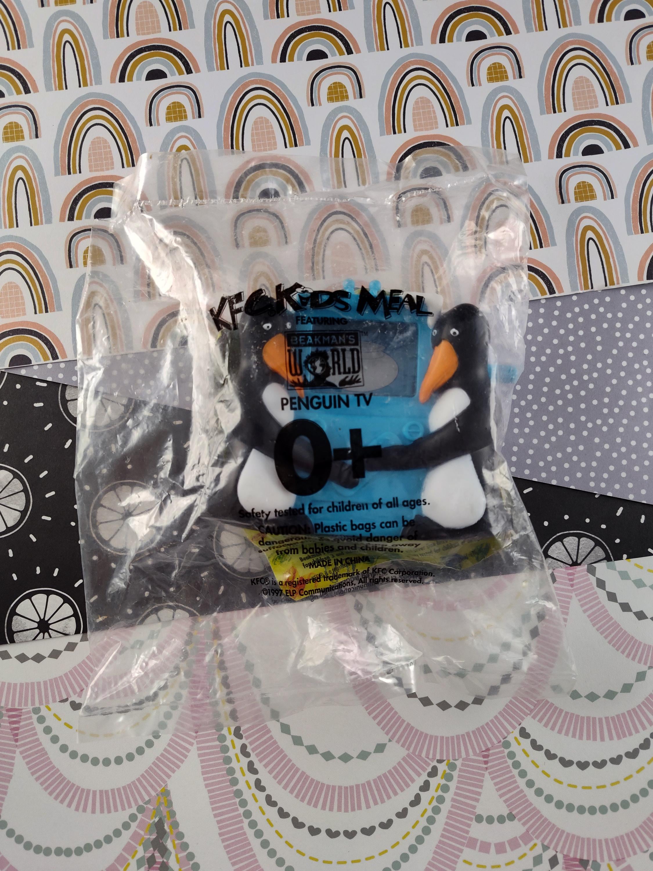 RARE Vintage 1998 KFC Kids Meal Beakman's World Penguin Tv Toy