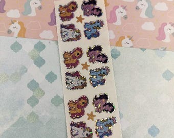 My Little Pony Shiny Prismatic Micro Mini Full Sticker Sheet, Clean & Unused
