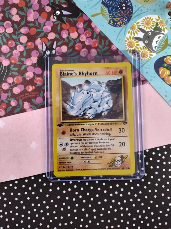 Vintage Common - 1st Edition Blaine's Rhyhorn Gym Challenge Non-holo Pokemon  Card 65/132 - NM - Etsy