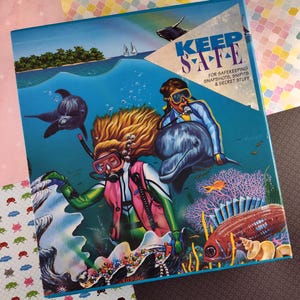 Vintage Keep Safe Underwater Theme Scrapbook Kit/Binder, Like New