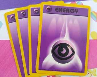 Vintage Energy - Set/4 Psychic Base Set Non-Holo Pokemon Cards 101/102 - LP