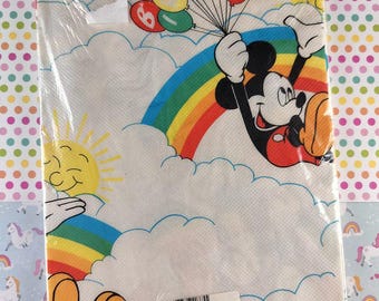 Mantel vintage de Mickey Mouse Feliz Cumpleaños de Walt Disney NUEVO en embalaje original