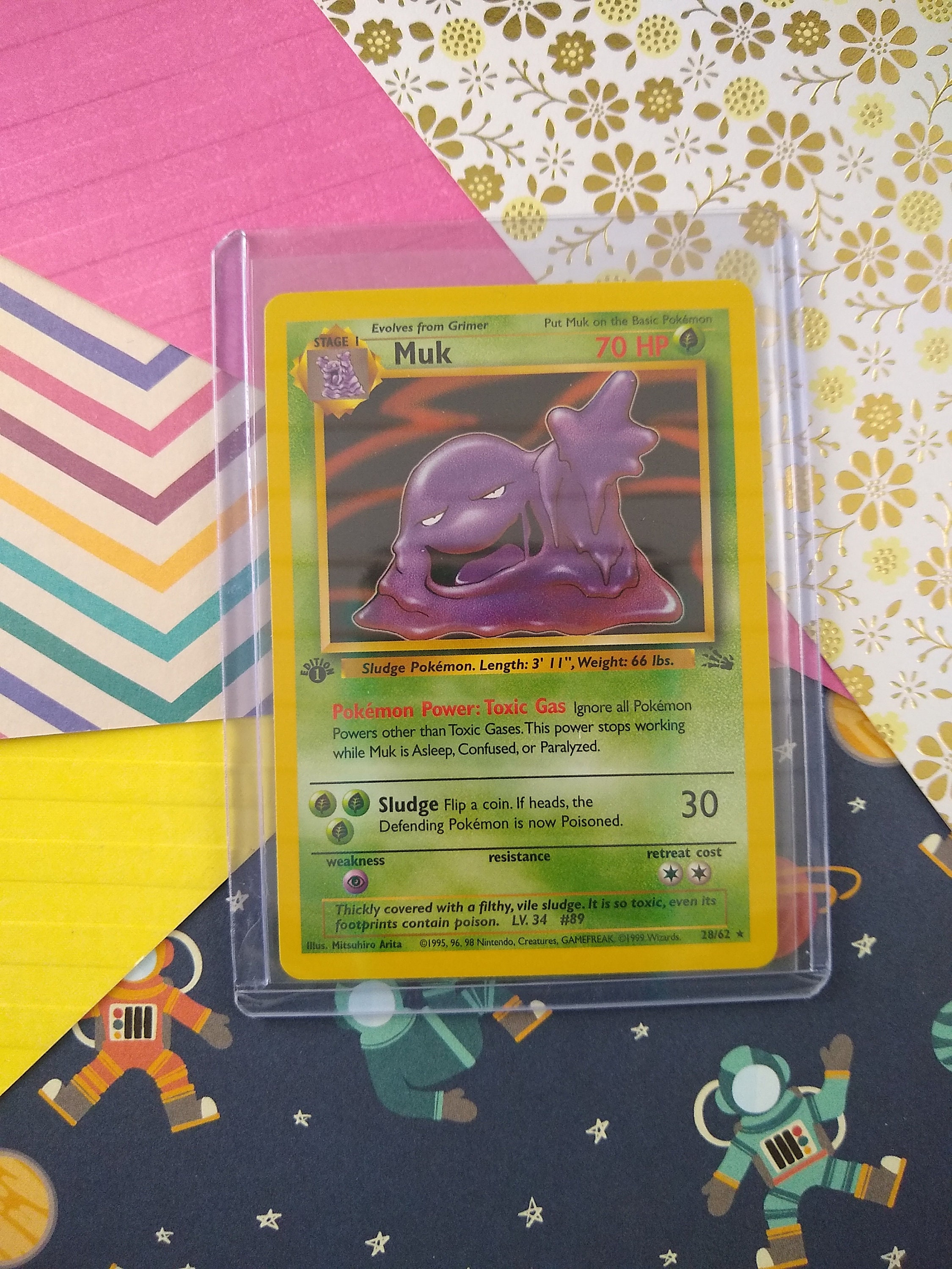 muk holographic pokemon card Vintage Rare - 1st Edition Fossil Non-holo 28/62 - NM Retreat Cost Pokemon - Muk (13) -