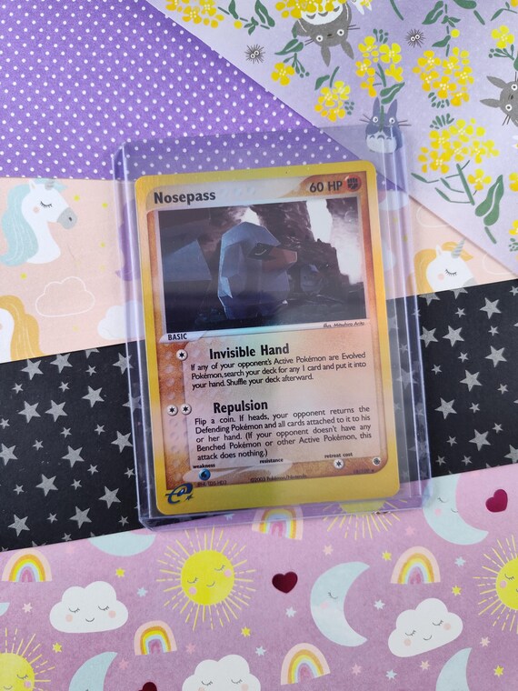 Vintage Rare - Nosepass Ruby & Sapphire Reverse Holo Pokemon Card 18/109 - NM - Etsy Vintage Rare - Nosepass Ruby & Sapphire Reverse Holo Pokemon Card 18/109 - NM - Etsy
