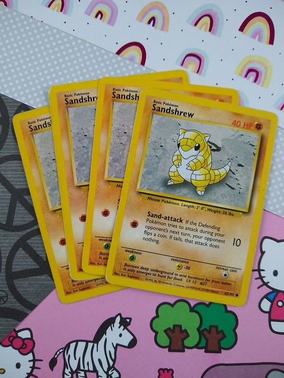 Vintage Common - Set/4 Sandshrew Base Set Non-holo Pokemon Cards 62/102 -  LP - Etsy