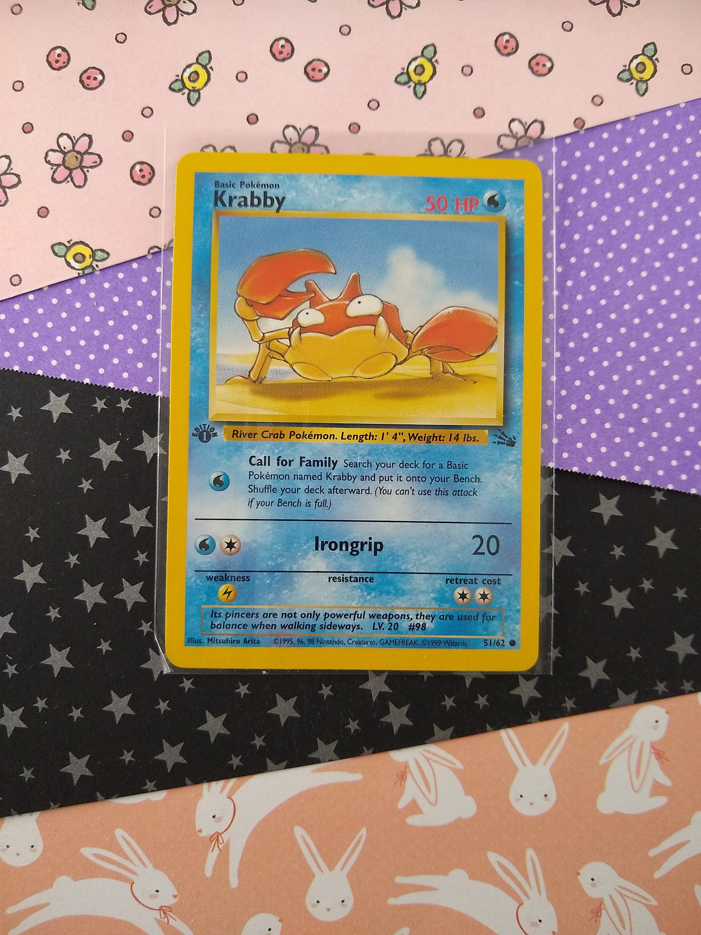 krabby pokemon card value 51/62 GPC 10 Krabby #51 1999 Original Series Fossil Set