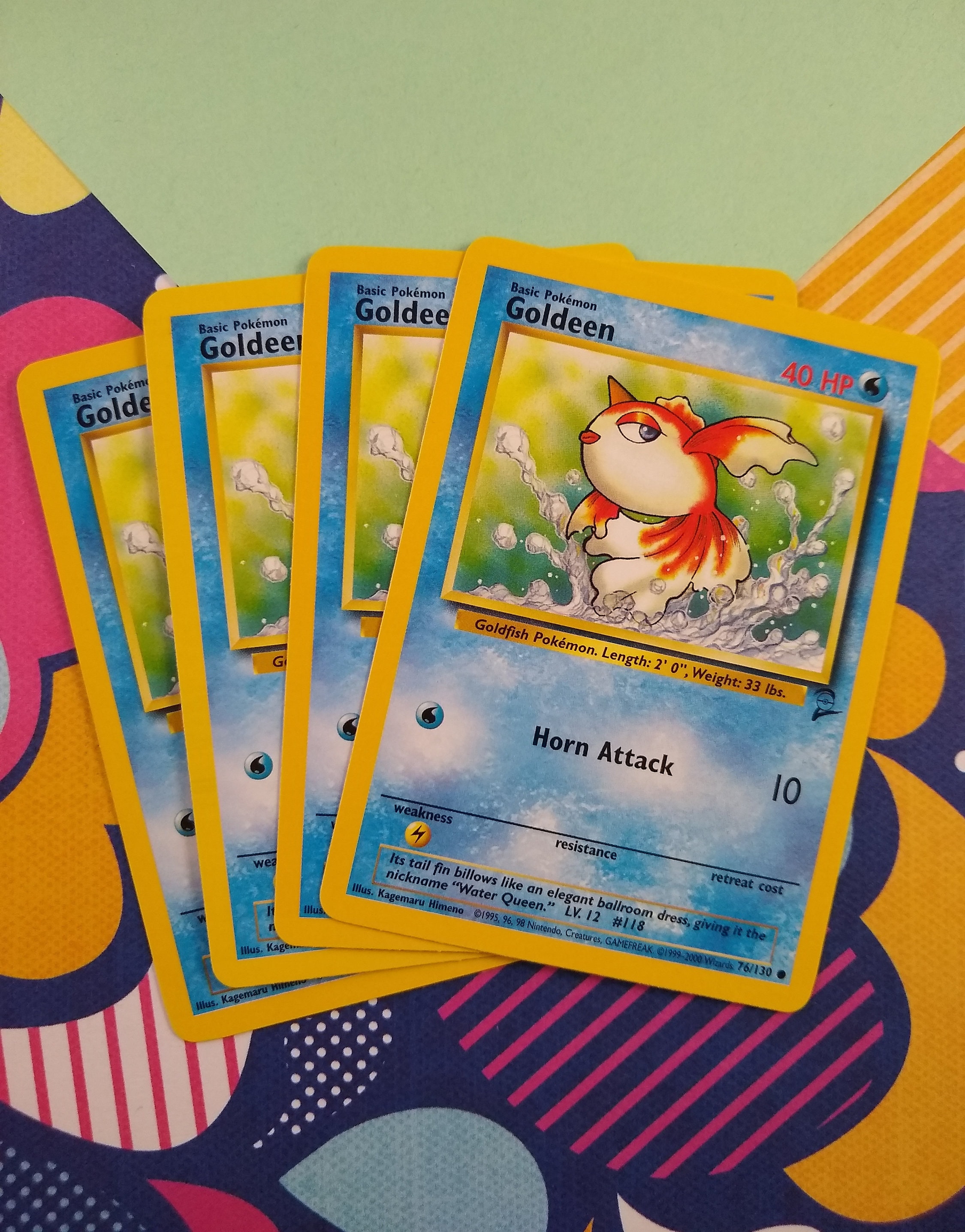 Vintage Common - Set/4 Goldeen Fossil Non-holo Pokemon Cards 76/130- LP -  Etsy