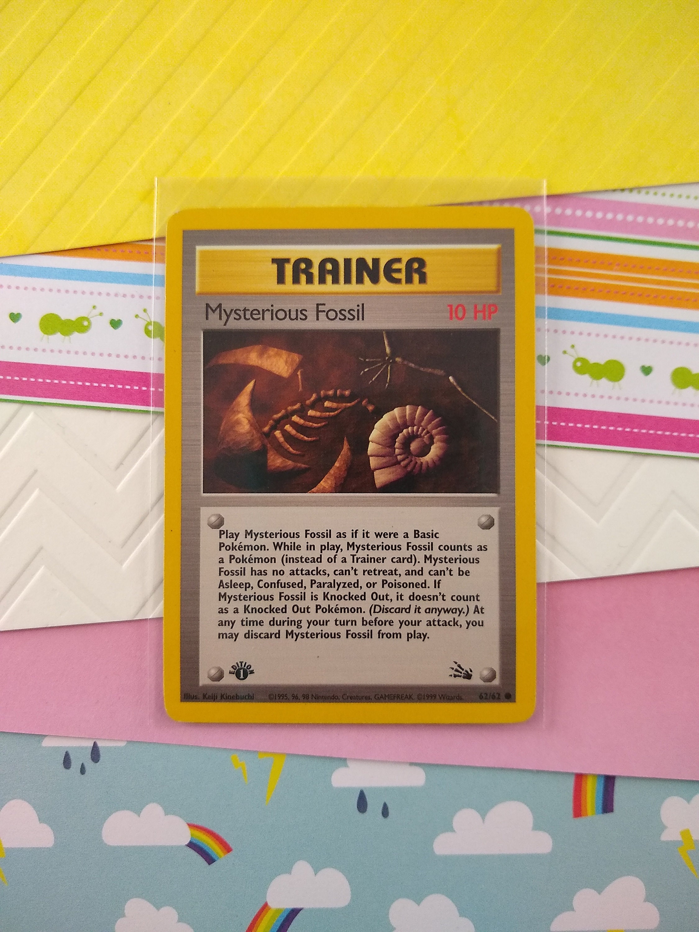pokemon card mysterious fossil Vintage Common - 1st Edition Mysterious Fossil Pokemon Card 62/62