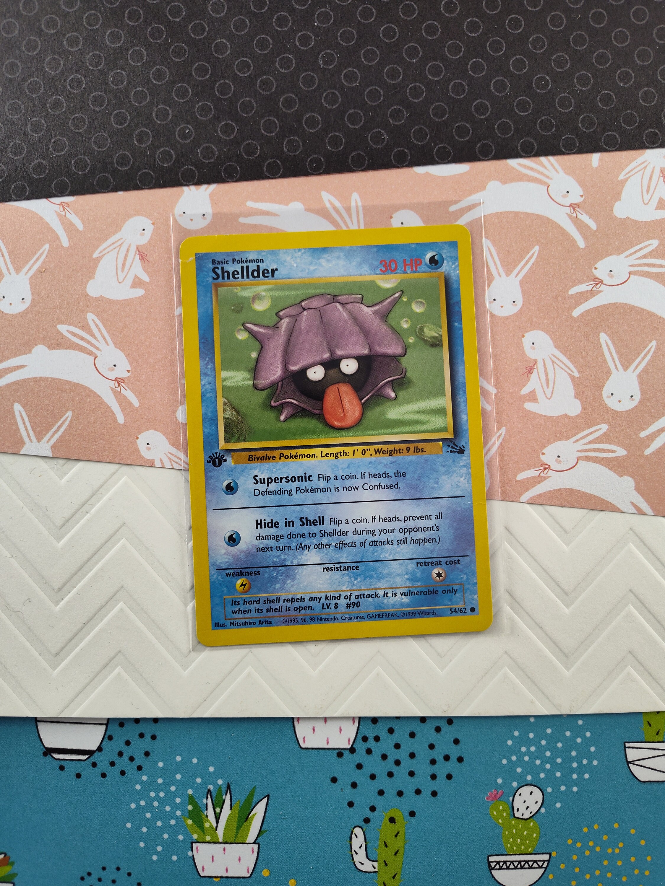 Vintage Common - 1st Edition Shellder Fossil Pokemon Card 54/62