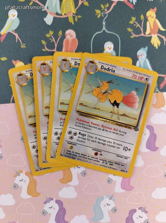 Vintage Uncommon - Set/4 Dodrio Jungle Non-holo Pokemon Cards 34/64 - LP -  Etsy