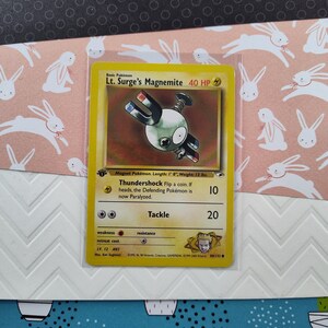 CLEARANCE Vintage Common - 1st Edition Lt. Surge's Magnemite Gym Heroes Non-holo Pokemon Card 80/132 - LP - Etsy CLEARANCE Vintage Common - 1st Edition Lt. Surge's Magnemite Gym Heroes Non-holo Pokemon Card 80/132 - LP - Etsy