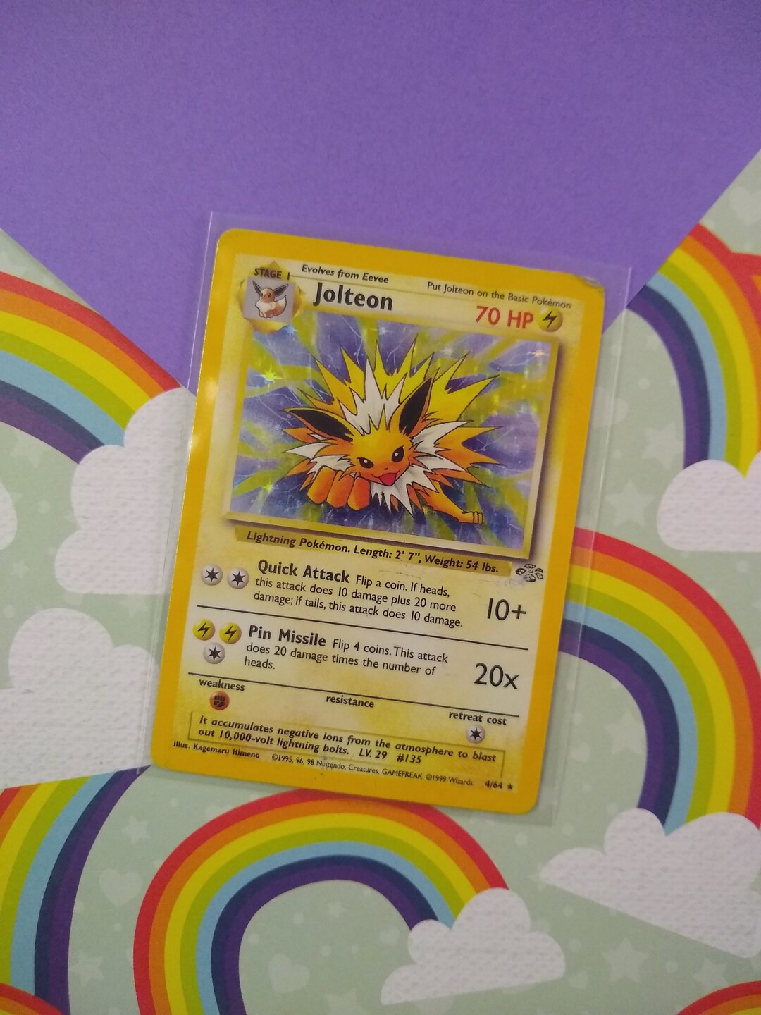 1999 jolteon pokemon card Pokmon the trusted official grading guarantees its condition Vintage Rare - Jolteon Jungle