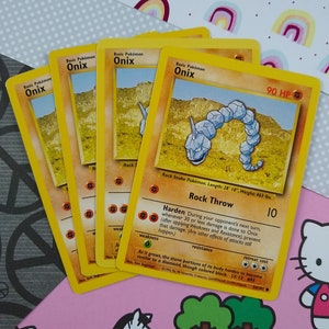 CLEARANCE Vintage Common - Set/4 Onix Base Set Non-Holo Pokemon Cards 56/102 - LP