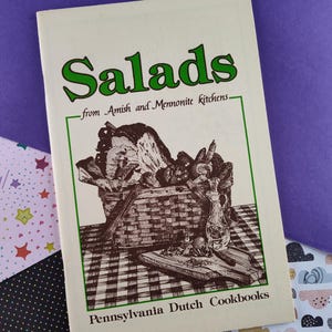 LIQUIDACIÓN Libros de cocina vintage de Pensilvania de 1983, ensaladas de cocinas amish y menonitas, libro de bolsillo