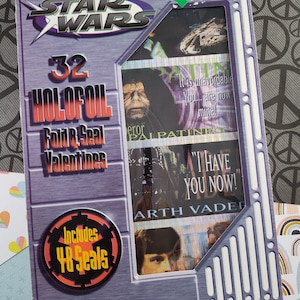 Cartes de Saint-Valentin pré-Disney Star Wars holographiques vintage, NIP neuves dans la boîte d'origine, non ouvert