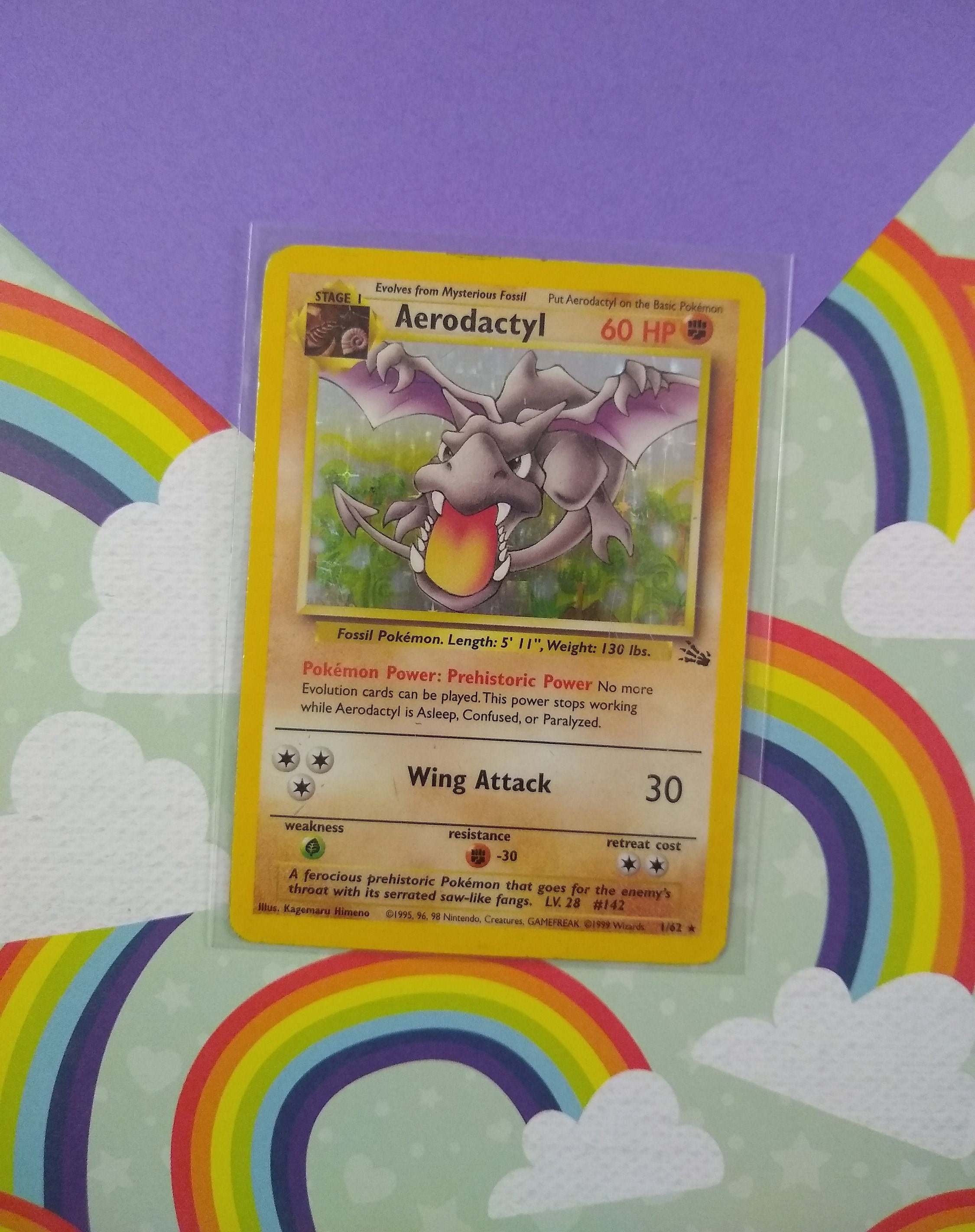 AERODACTYL - 1/62 - Fossil Set - Holo - Pokemon Card - Exc / Near Mint -  Vintage