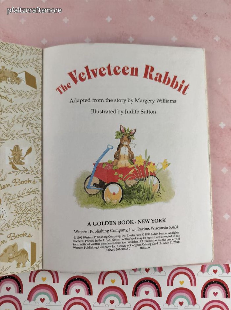 Vintage 1994 Little Golden Book: the Velveteen Rabbit Hardcover - Etsy UK