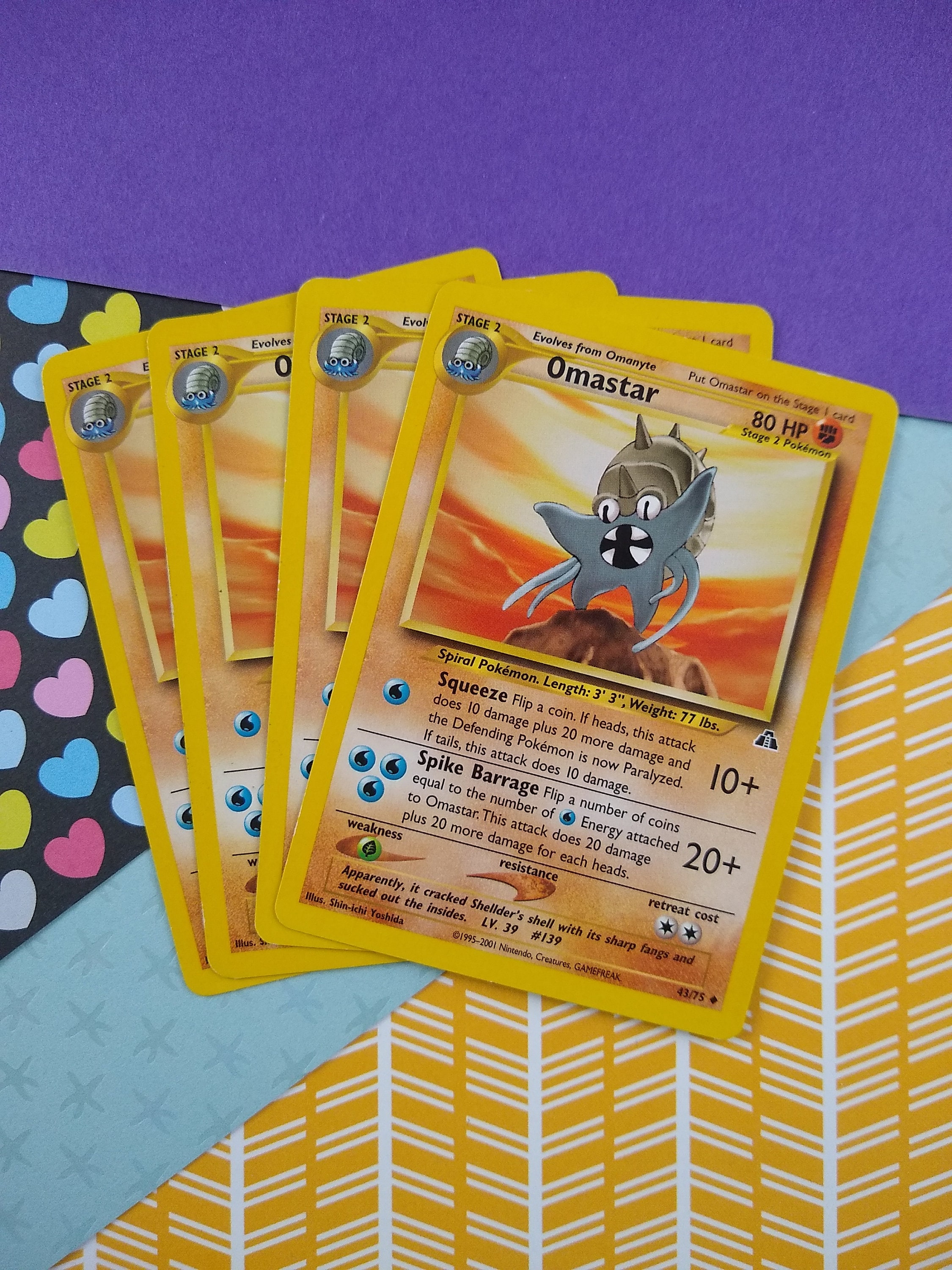 Vintage Uncommon - Set/4 Omastar Neo Discovery Non-holo Pokemon Cards 43/75  - LP - Etsy
