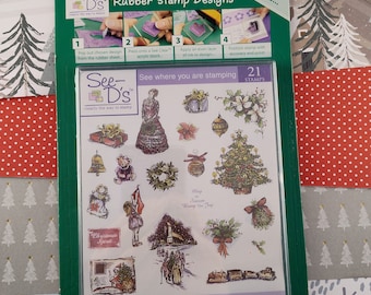 Vintage See-D's Rubber Stamp Designs Sugarloaf Products Victorian Christmas NEW